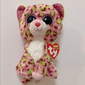 NWT Ty Beanie Boos LAINEY 6” Pink Leopard Plush.